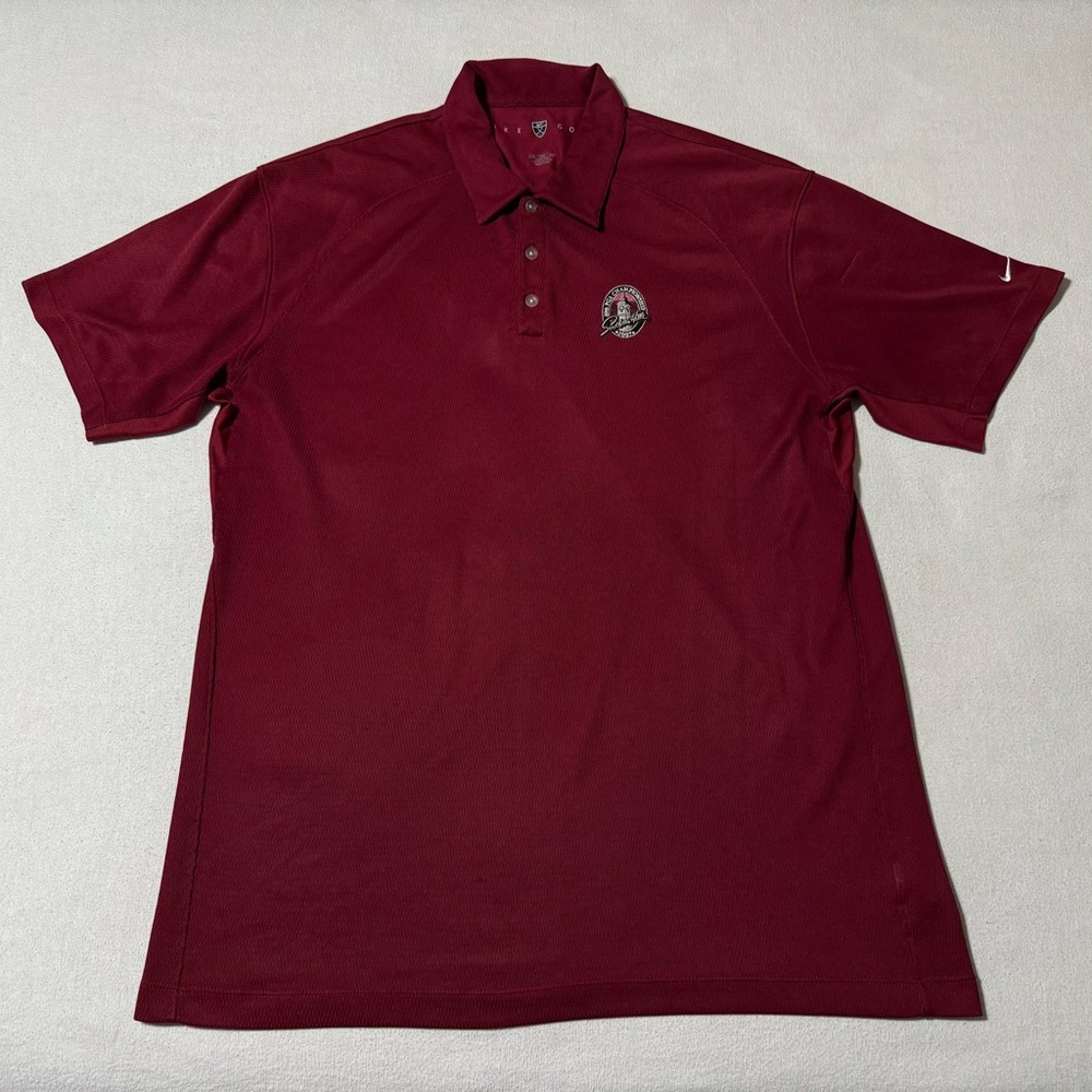 Nike Golf Polo Mens‎ 3XL Dri Fit Short Sleeve Logo Shirt Maroon Red *A Few Snags